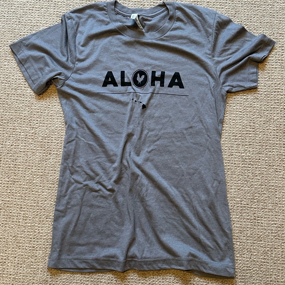 Aloha shirt. Gray T-Shirt from Kauai